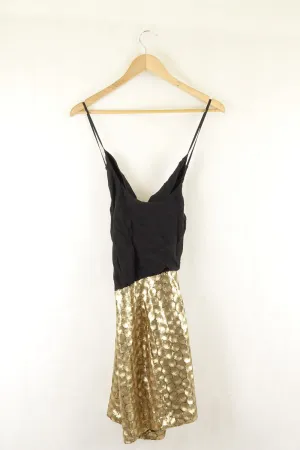 Addison Black And Gold Dress L