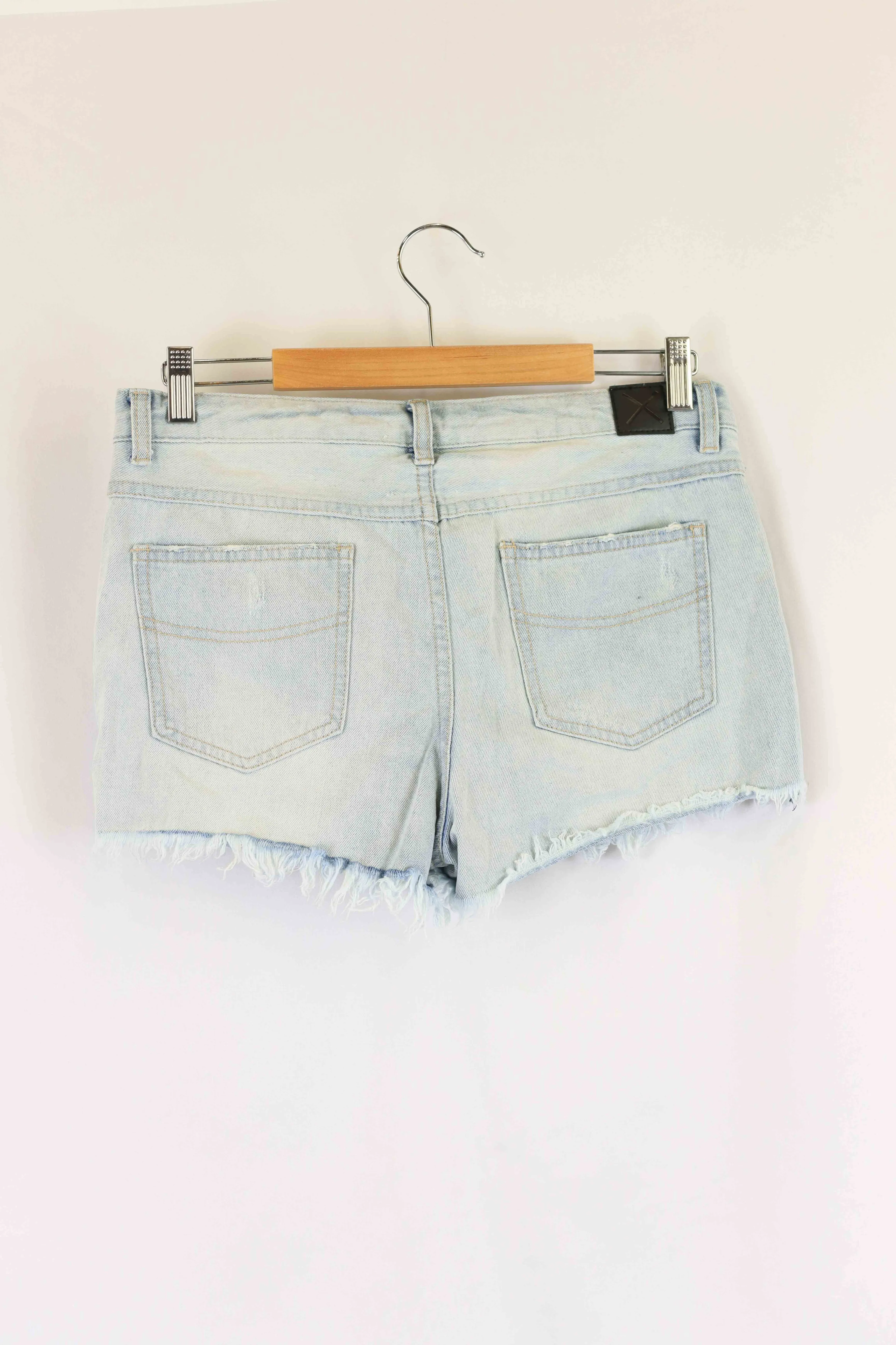 First Base Denim Ripped Shorts S