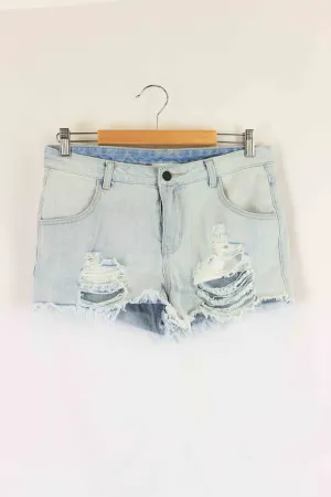 First Base Denim Ripped Shorts S