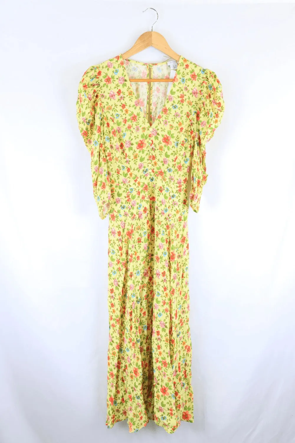 Ghost Yellow Floral Dress XS