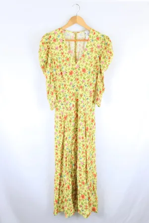 Ghost Yellow Floral Dress XS