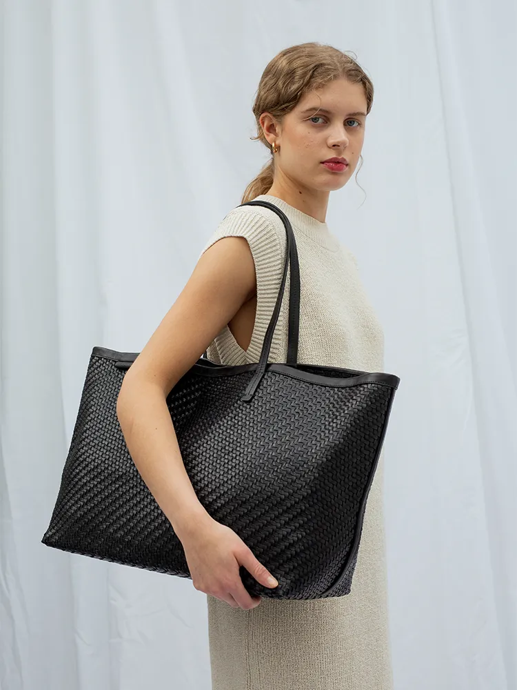 ISAI Hound Tooth Camel Twill Shopper bag