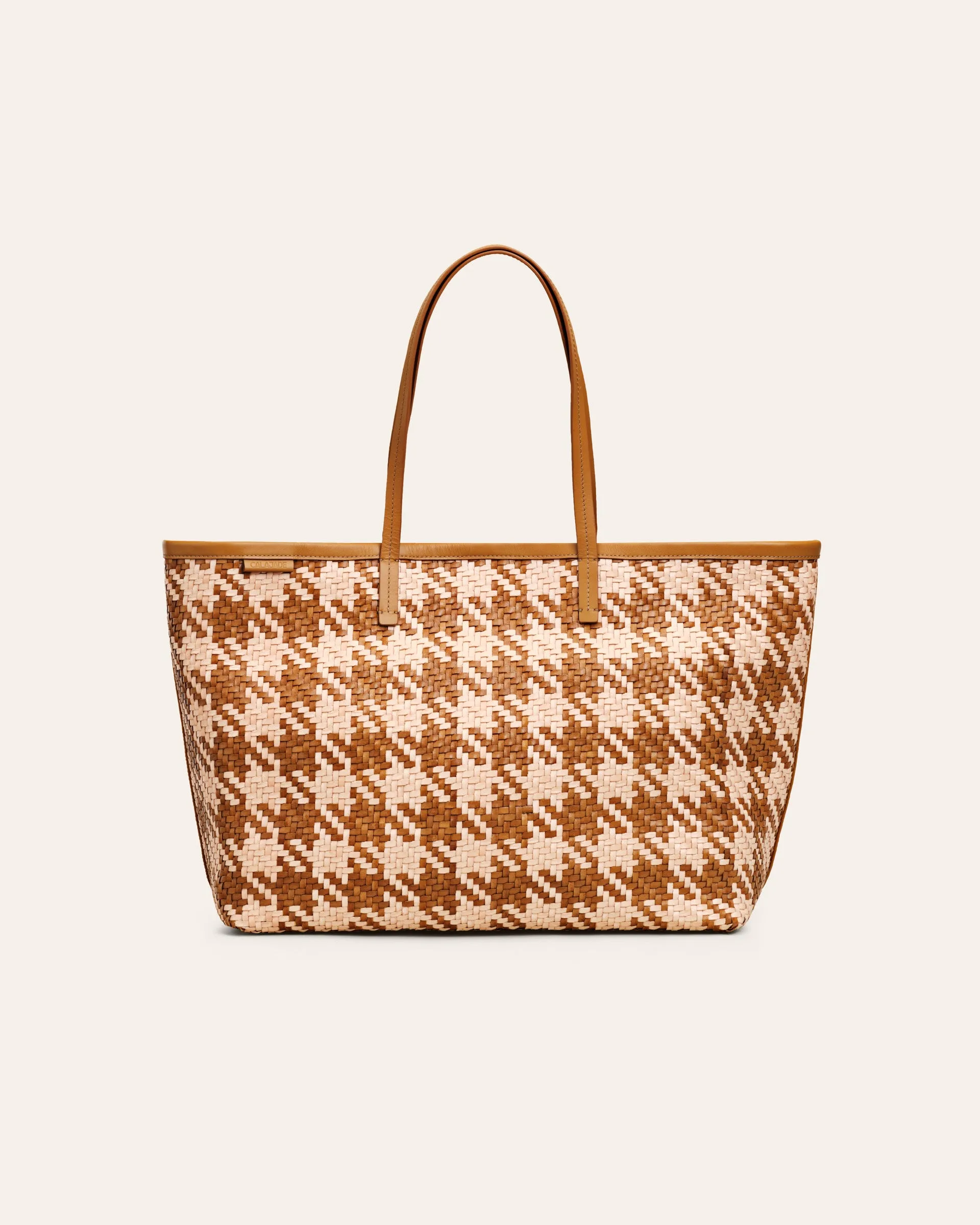 ISAI Hound Tooth Camel Twill Shopper bag
