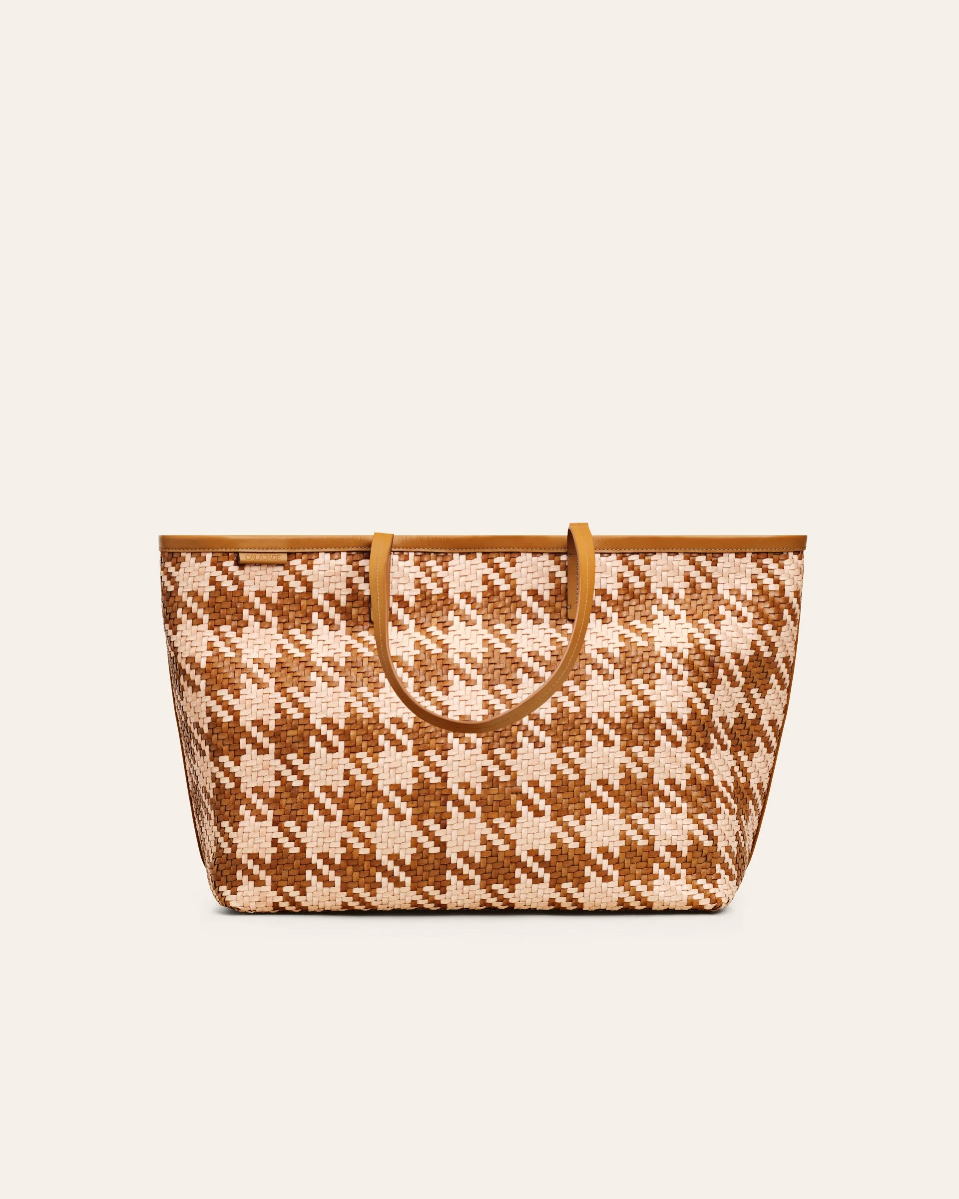 ISAI Hound Tooth Camel Twill Shopper bag