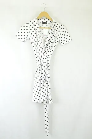 Pretty Little Thing Black And White Polka Dot Dress 6