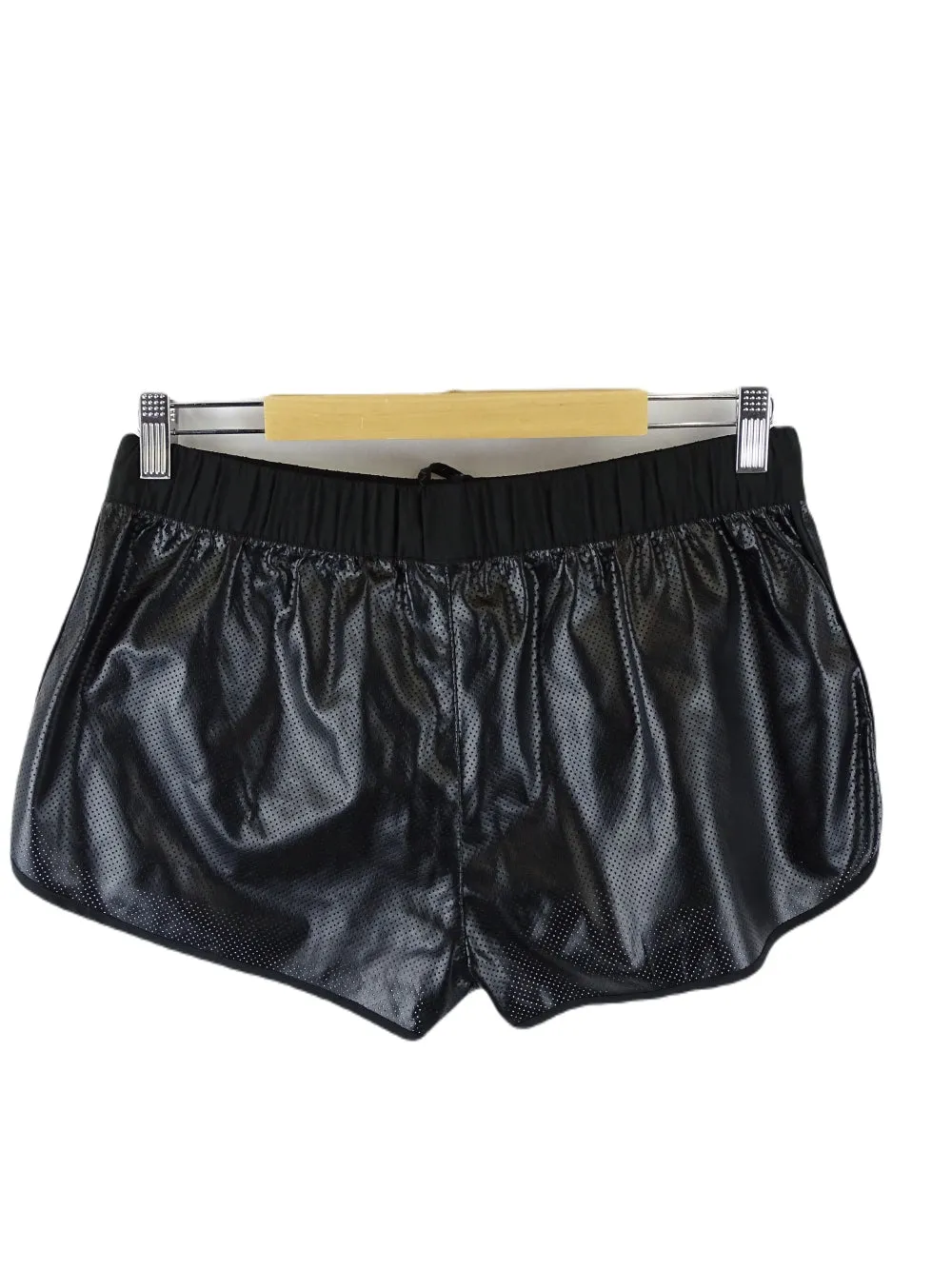Seafolly Black Faux Leather Shorts S