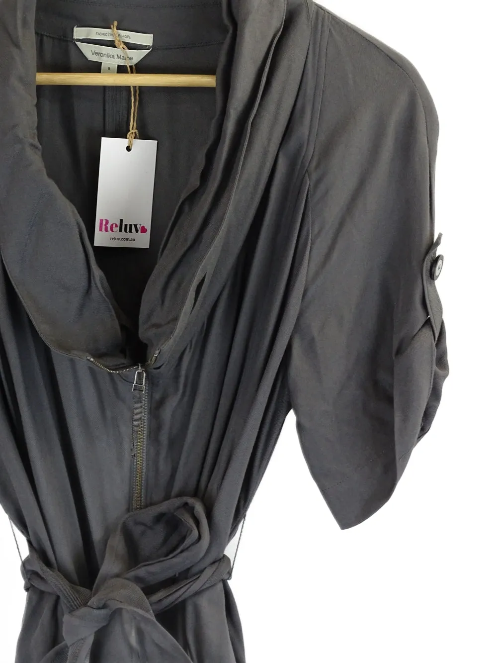Veronika Maine 3/4 Sleeve Zip Up Jumper