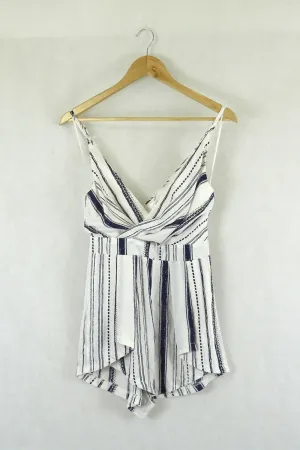 Who I Am Navy and White Striped Playsuit Size 8
