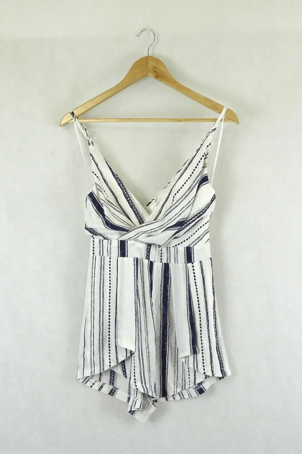 Who I Am Navy and White Striped Playsuit Size 8