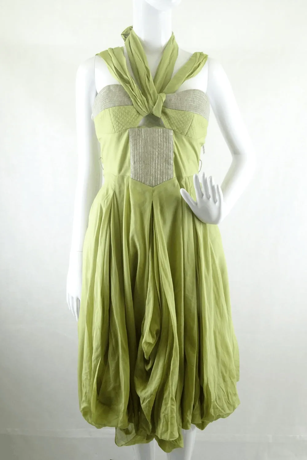 Willow Sage Bustier Evening Dress 10