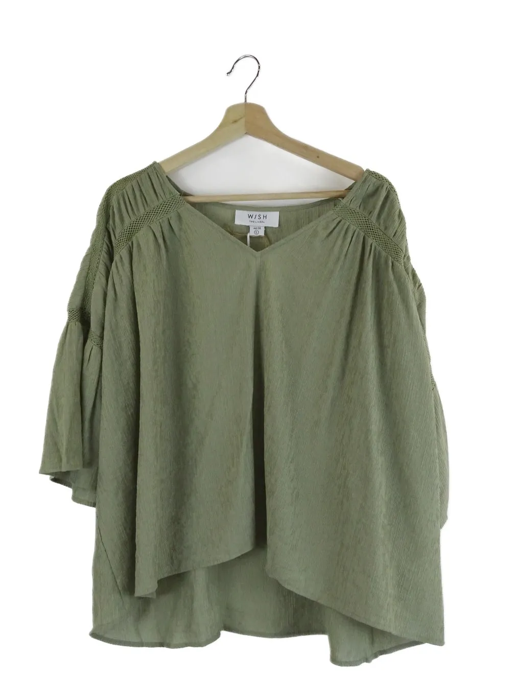 Wish 'Between Two Hearts' Olive Green Blouse 14 | BNWT