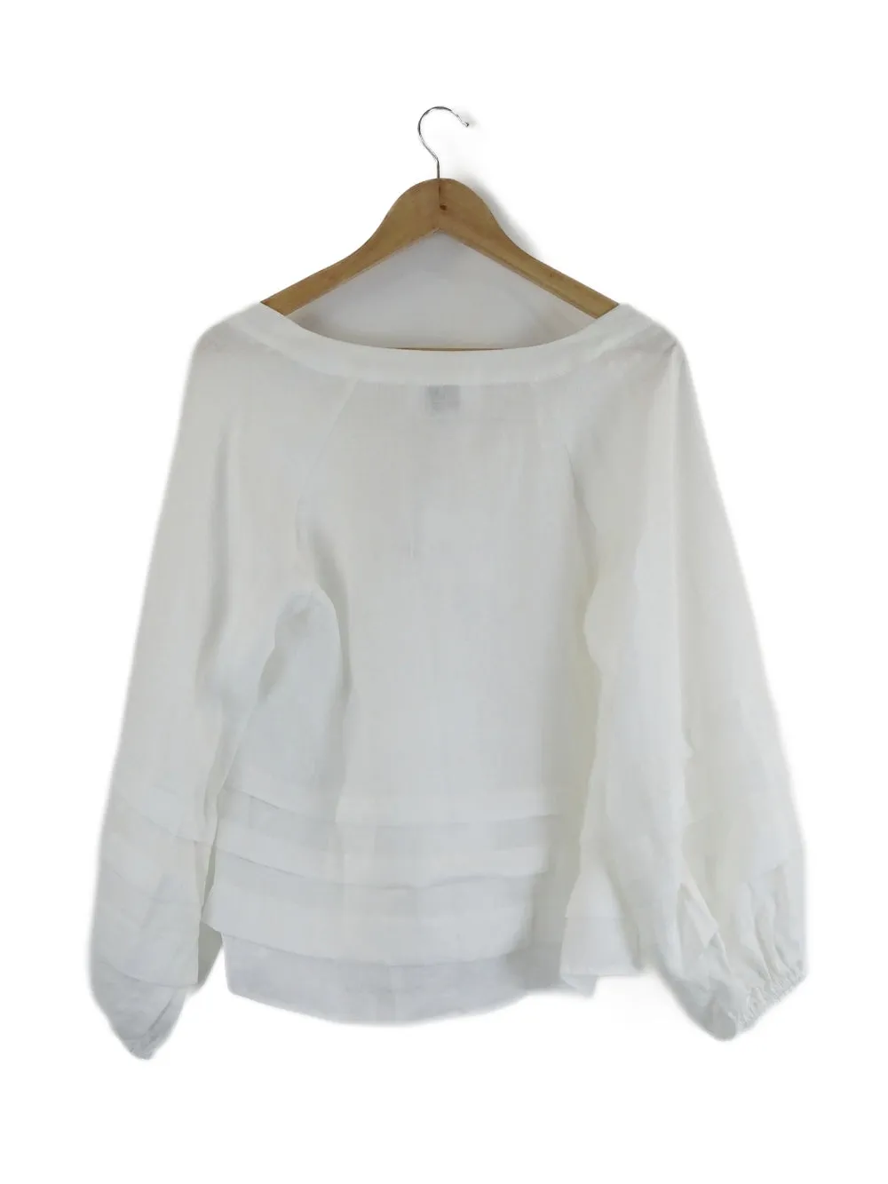Wish 'Glow' White Linen Blouse 12 | BNWT
