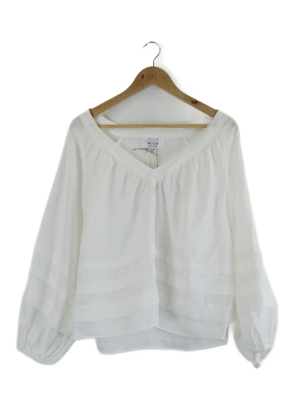 Wish 'Glow' White Linen Blouse 12 | BNWT